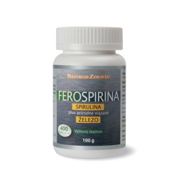 FeroSpirina - Spirulina Plus prírodne viazané železo (100g, 400 tabletiek) - výživový doplnok