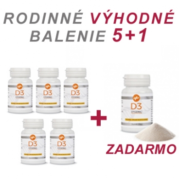 AKCIA Vitamín D3 Epigemic (Rodinné balenie 5+1) - výživový doplnok AKCIA Vitamín D3 Epigemic (Rodinné balenie 5+1) - výživový doplnok